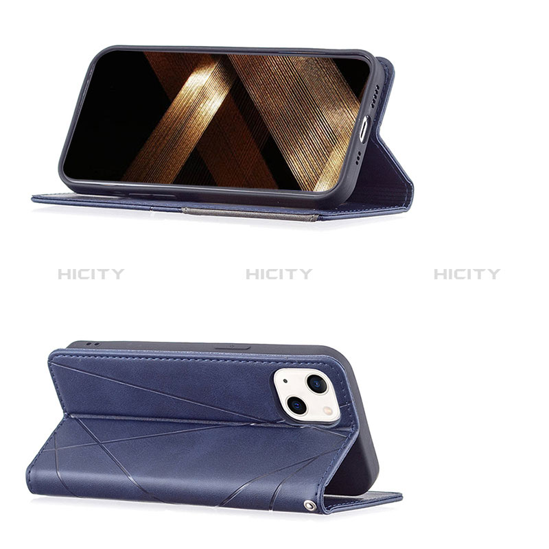 Custodia Portafoglio In Pelle Fantasia Modello Cover con Supporto L04 per Apple iPhone 15 Blu