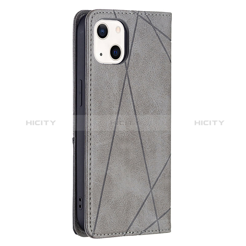 Custodia Portafoglio In Pelle Fantasia Modello Cover con Supporto L04 per Apple iPhone 15 Plus Grigio