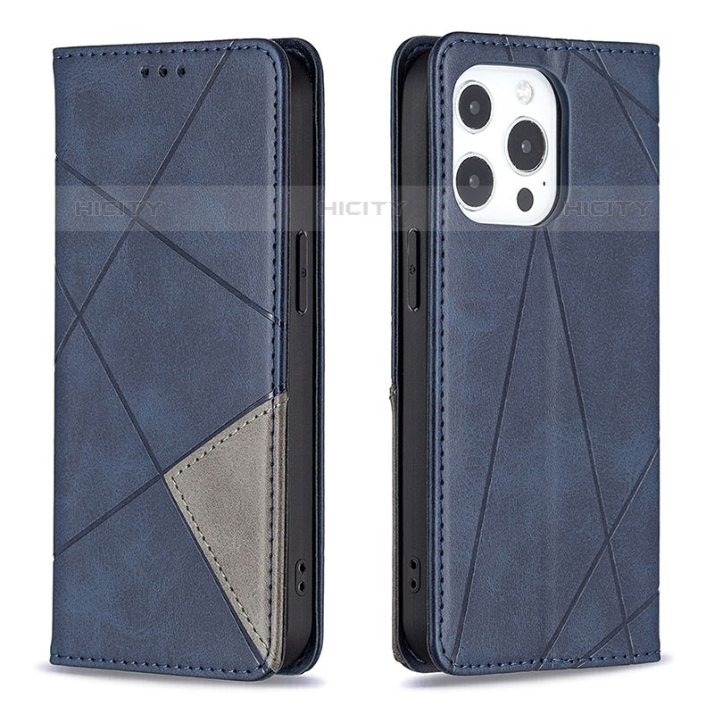 Custodia Portafoglio In Pelle Fantasia Modello Cover con Supporto L04 per Apple iPhone 15 Pro Blu