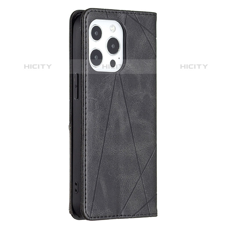 Custodia Portafoglio In Pelle Fantasia Modello Cover con Supporto L04 per Apple iPhone 15 Pro Nero