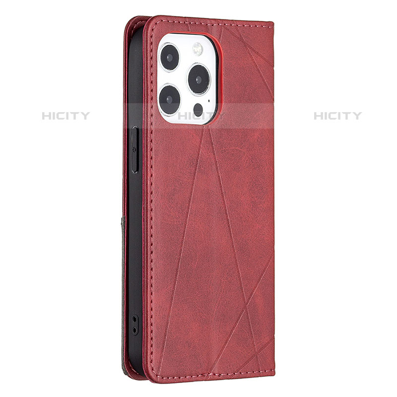 Custodia Portafoglio In Pelle Fantasia Modello Cover con Supporto L04 per Apple iPhone 15 Pro Rosso