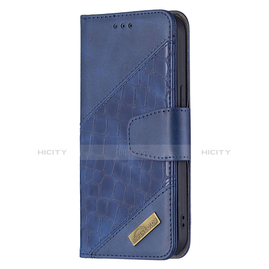 Custodia Portafoglio In Pelle Fantasia Modello Cover con Supporto L05 per Apple iPhone 13 Blu