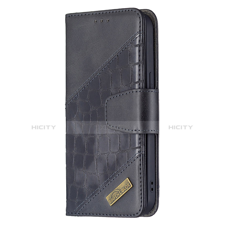 Custodia Portafoglio In Pelle Fantasia Modello Cover con Supporto L05 per Apple iPhone 13 Nero