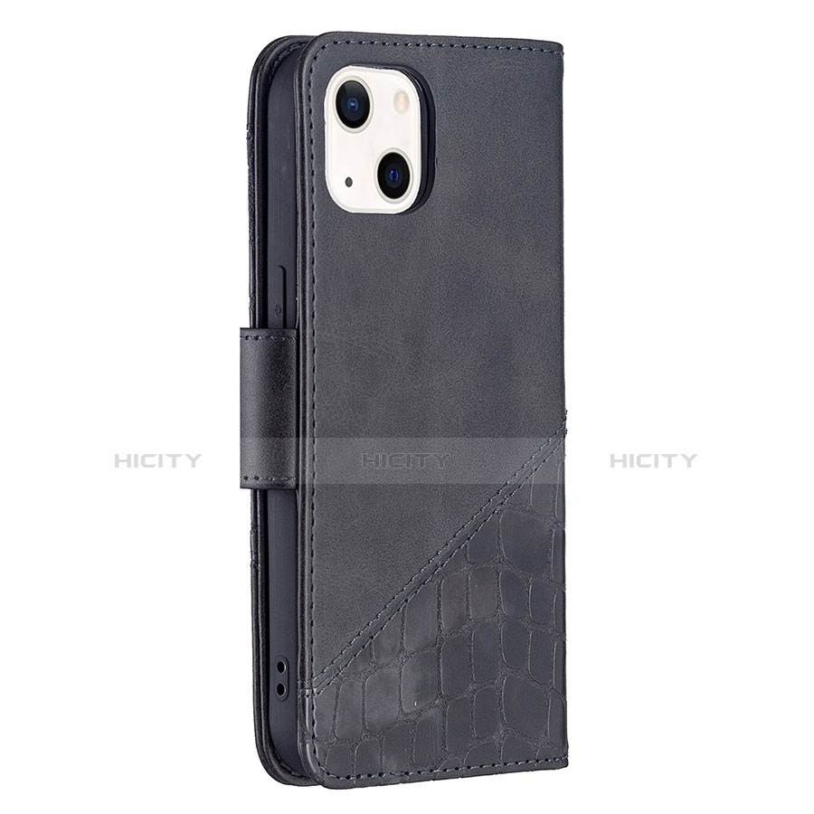 Custodia Portafoglio In Pelle Fantasia Modello Cover con Supporto L05 per Apple iPhone 13 Nero