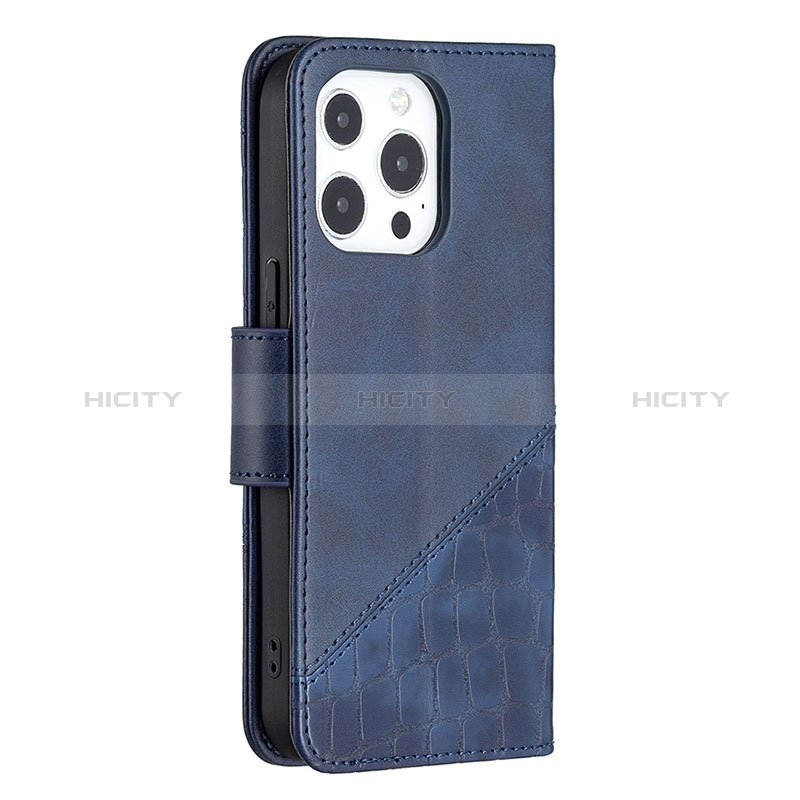 Custodia Portafoglio In Pelle Fantasia Modello Cover con Supporto L05 per Apple iPhone 14 Pro Max Blu