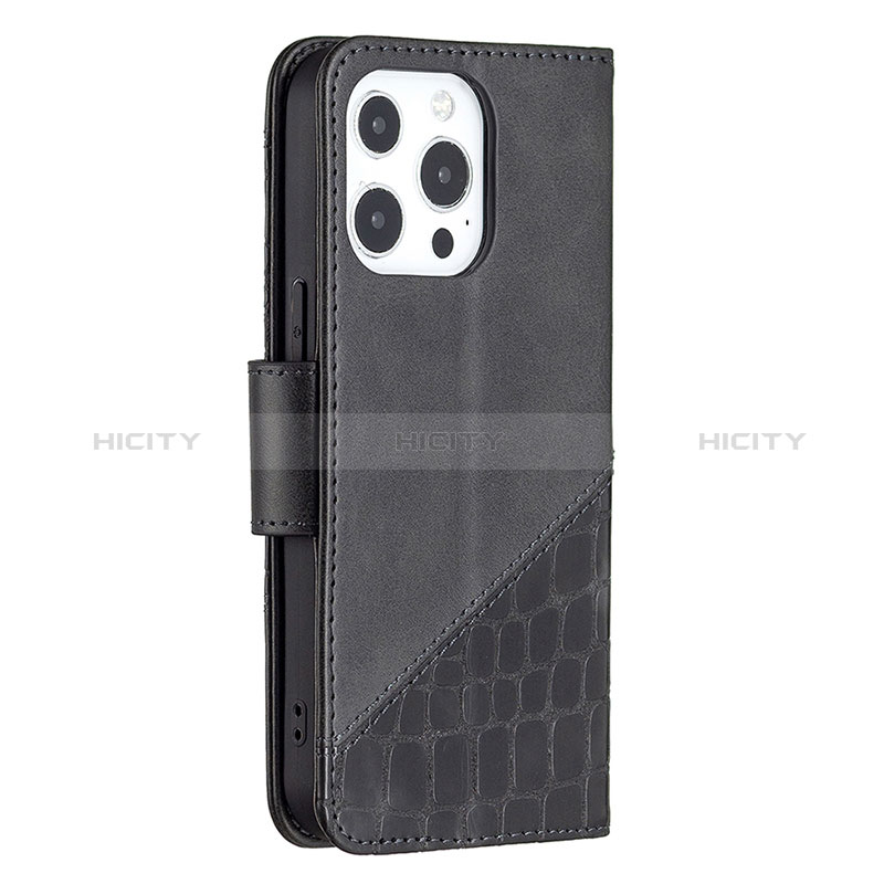 Custodia Portafoglio In Pelle Fantasia Modello Cover con Supporto L05 per Apple iPhone 14 Pro Max Nero