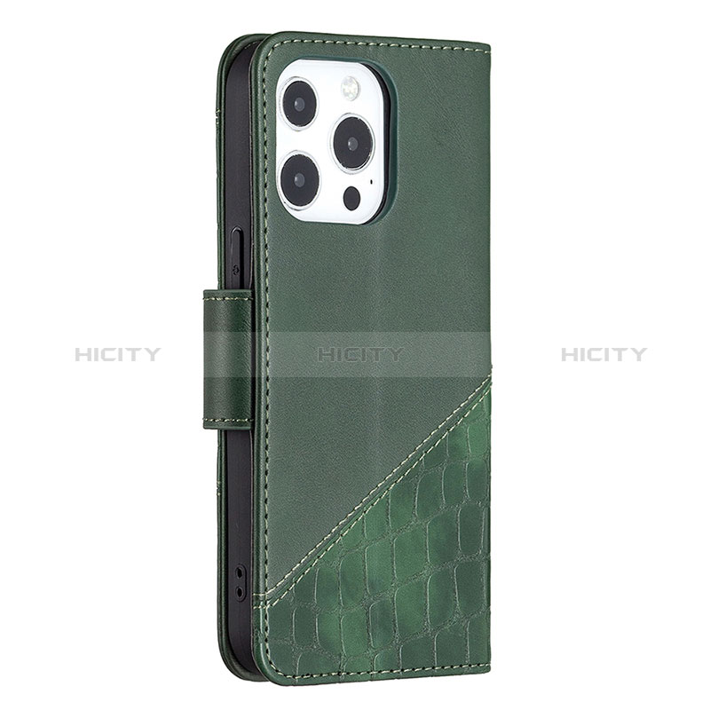 Custodia Portafoglio In Pelle Fantasia Modello Cover con Supporto L05 per Apple iPhone 14 Pro Max Verde