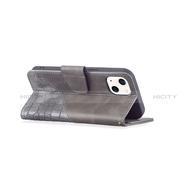 Custodia Portafoglio In Pelle Fantasia Modello Cover con Supporto L05 per Apple iPhone 15 Grigio