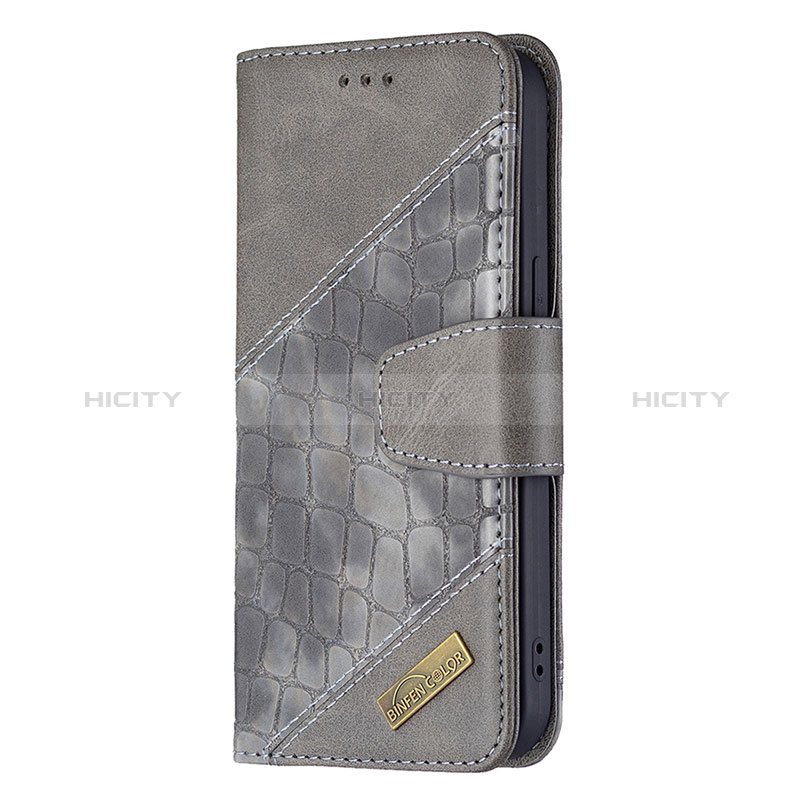 Custodia Portafoglio In Pelle Fantasia Modello Cover con Supporto L05 per Apple iPhone 15 Grigio