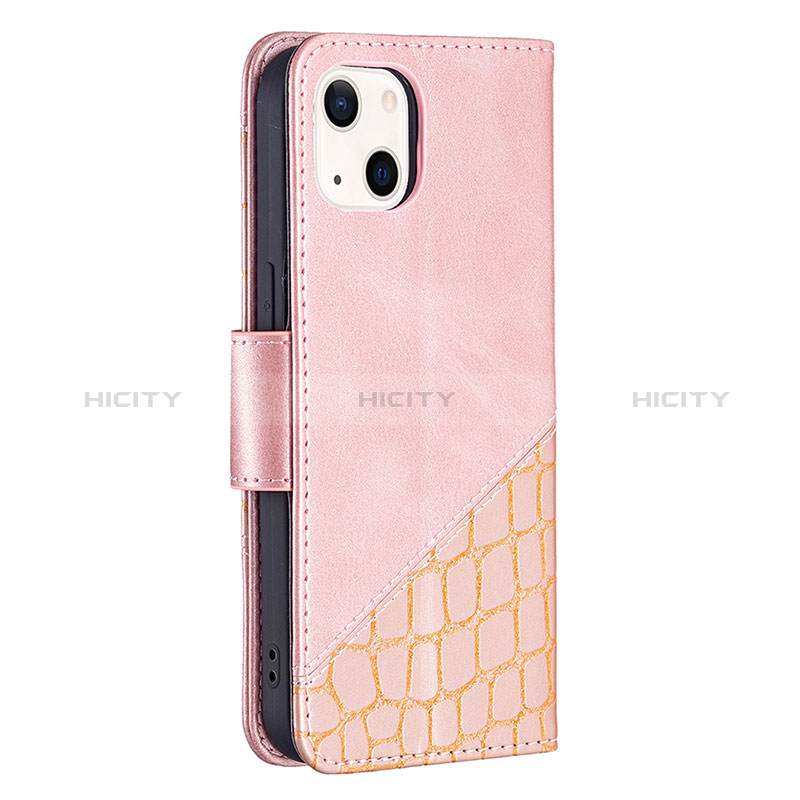 Custodia Portafoglio In Pelle Fantasia Modello Cover con Supporto L05 per Apple iPhone 15 Oro Rosa