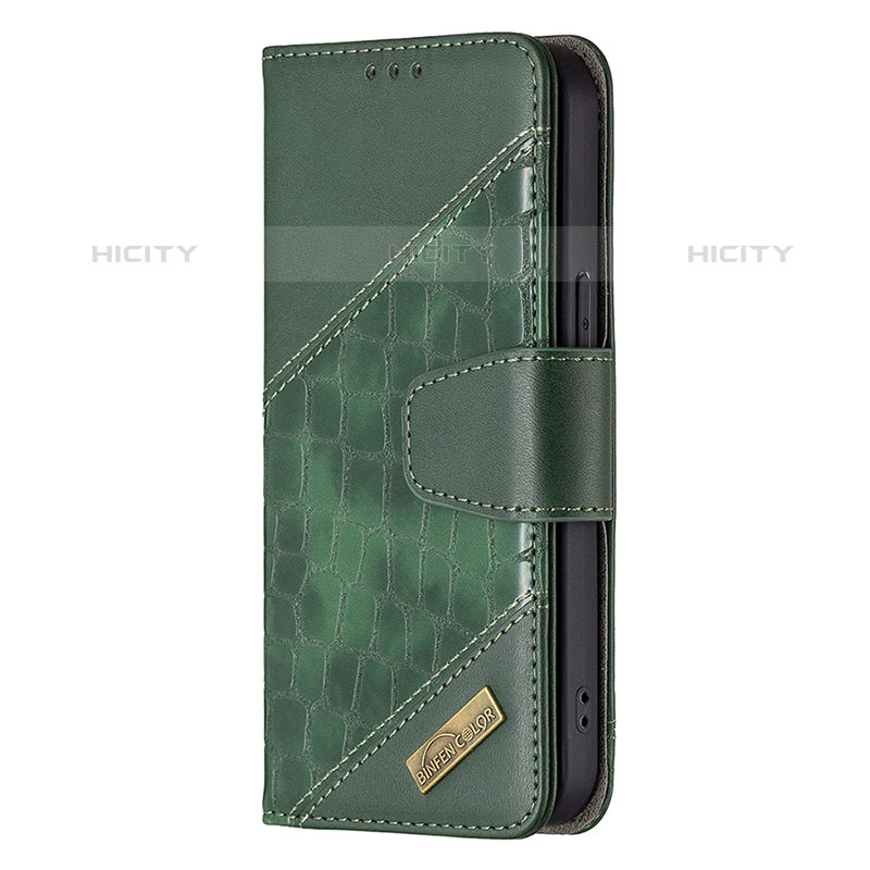 Custodia Portafoglio In Pelle Fantasia Modello Cover con Supporto L05 per Apple iPhone 15 Pro Max Verde