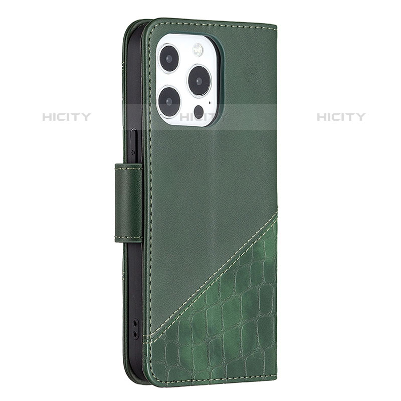 Custodia Portafoglio In Pelle Fantasia Modello Cover con Supporto L05 per Apple iPhone 15 Pro Max Verde