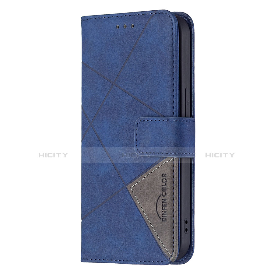 Custodia Portafoglio In Pelle Fantasia Modello Cover con Supporto L06 per Apple iPhone 13 Blu