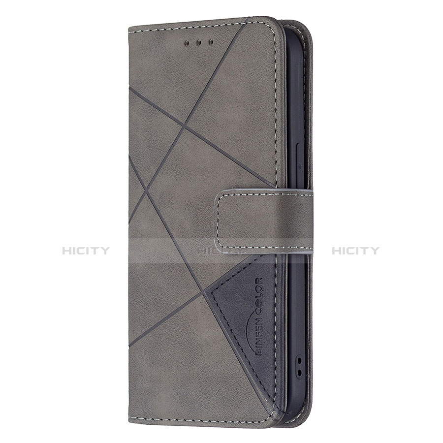 Custodia Portafoglio In Pelle Fantasia Modello Cover con Supporto L06 per Apple iPhone 13 Grigio