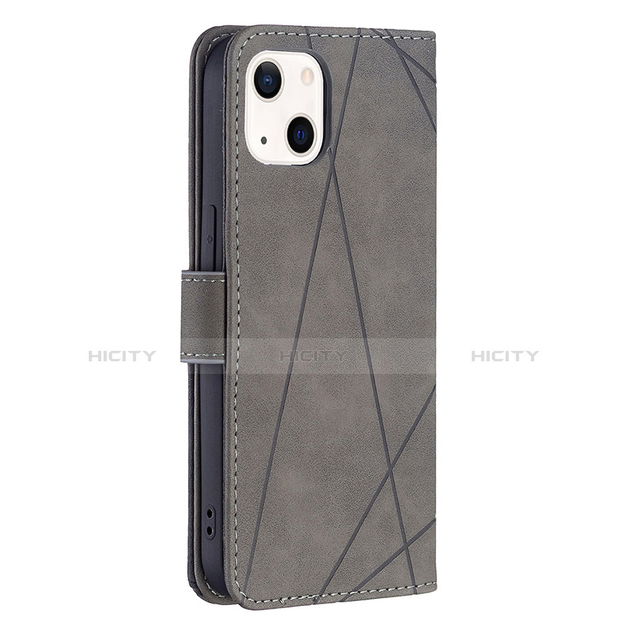 Custodia Portafoglio In Pelle Fantasia Modello Cover con Supporto L06 per Apple iPhone 14 Plus Grigio