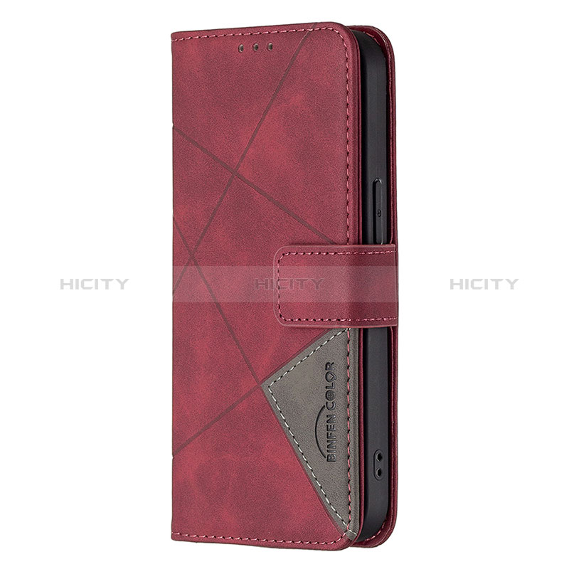 Custodia Portafoglio In Pelle Fantasia Modello Cover con Supporto L06 per Apple iPhone 14 Pro Rosso