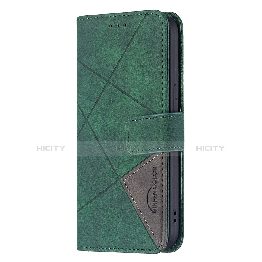 Custodia Portafoglio In Pelle Fantasia Modello Cover con Supporto L06 per Apple iPhone 14 Verde