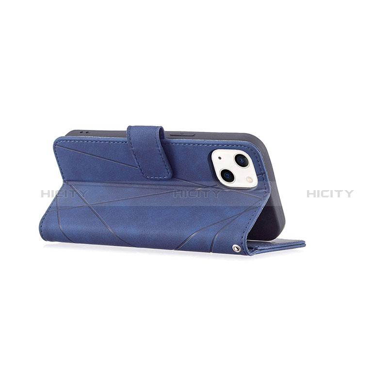 Custodia Portafoglio In Pelle Fantasia Modello Cover con Supporto L06 per Apple iPhone 15 Blu