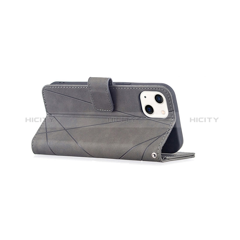 Custodia Portafoglio In Pelle Fantasia Modello Cover con Supporto L06 per Apple iPhone 15 Grigio