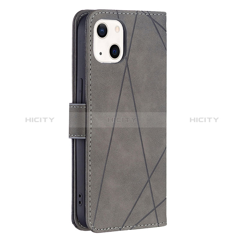 Custodia Portafoglio In Pelle Fantasia Modello Cover con Supporto L06 per Apple iPhone 15 Grigio