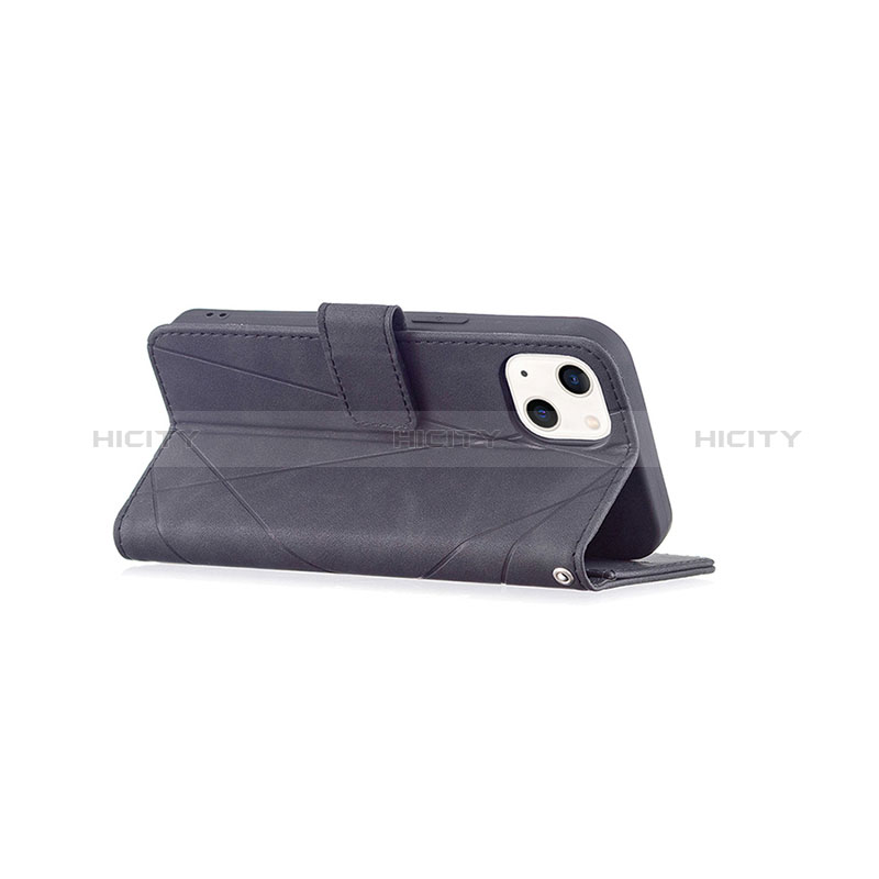 Custodia Portafoglio In Pelle Fantasia Modello Cover con Supporto L06 per Apple iPhone 15 Plus Nero