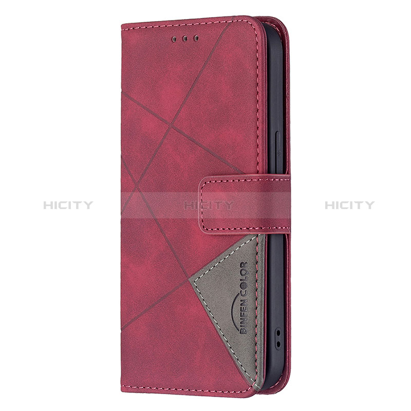 Custodia Portafoglio In Pelle Fantasia Modello Cover con Supporto L06 per Apple iPhone 15 Plus Rosso