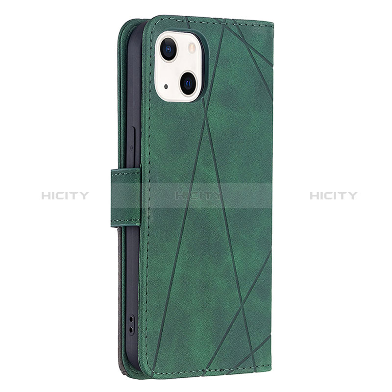 Custodia Portafoglio In Pelle Fantasia Modello Cover con Supporto L06 per Apple iPhone 15 Plus Verde