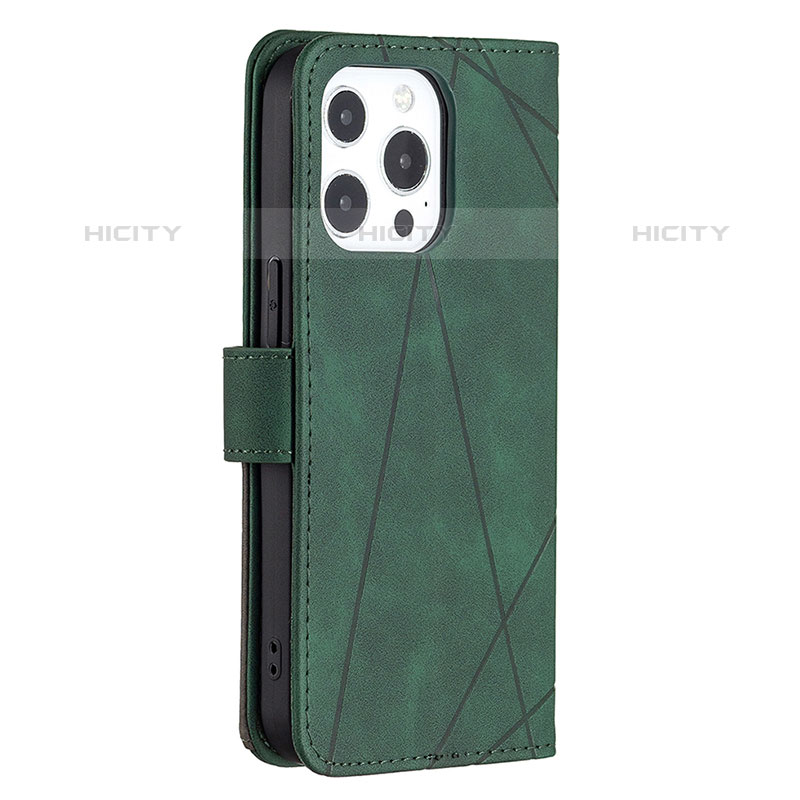 Custodia Portafoglio In Pelle Fantasia Modello Cover con Supporto L06 per Apple iPhone 15 Pro Max Verde