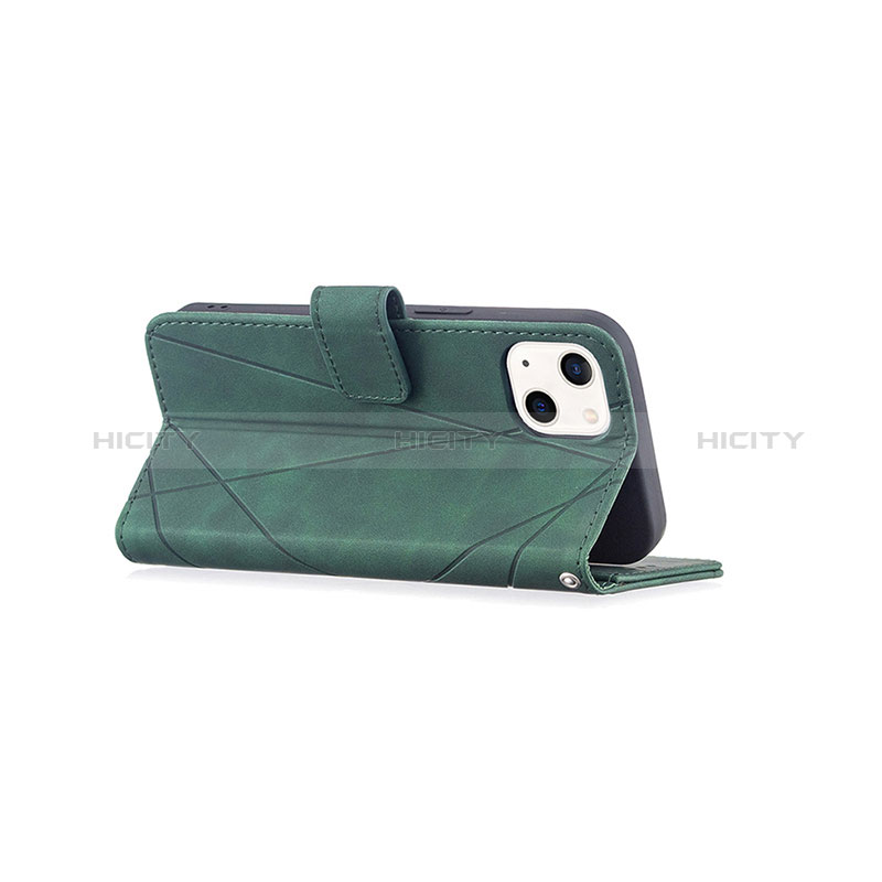 Custodia Portafoglio In Pelle Fantasia Modello Cover con Supporto L06 per Apple iPhone 15 Verde