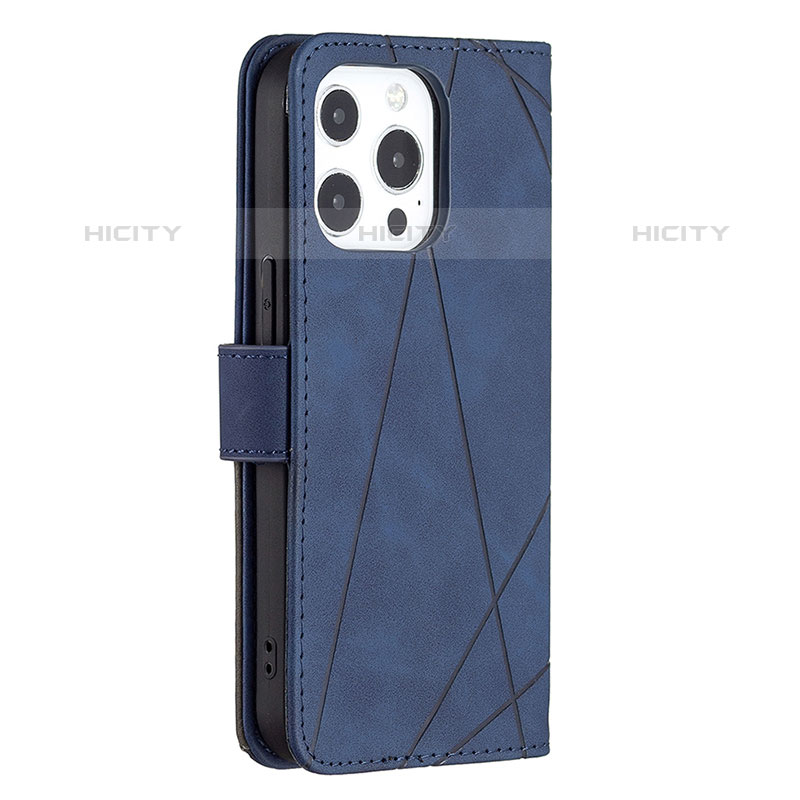 Custodia Portafoglio In Pelle Fantasia Modello Cover con Supporto L06 per Apple iPhone 16 Pro Max Blu