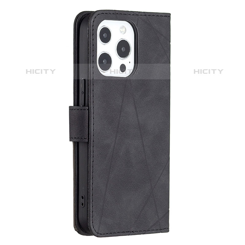 Custodia Portafoglio In Pelle Fantasia Modello Cover con Supporto L06 per Apple iPhone 16 Pro Max Nero