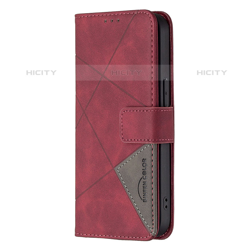 Custodia Portafoglio In Pelle Fantasia Modello Cover con Supporto L06 per Apple iPhone 16 Pro Rosso