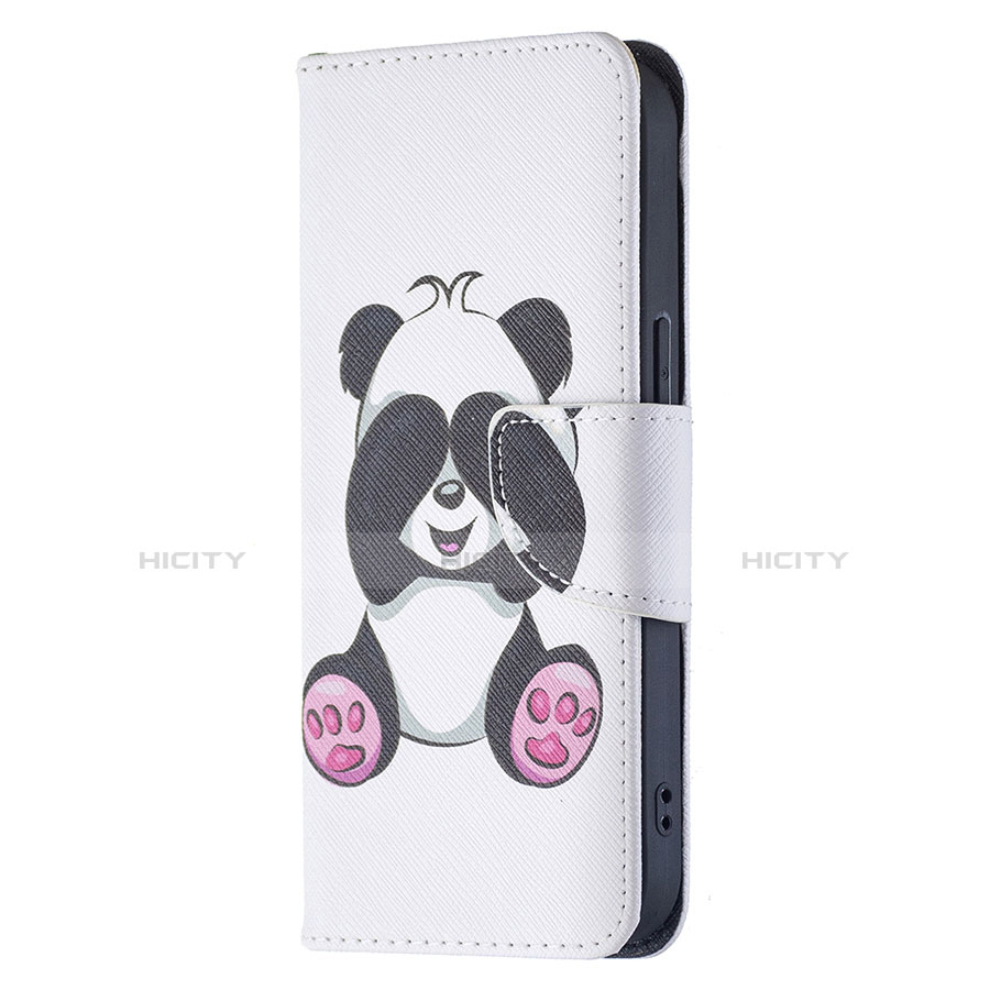 Custodia Portafoglio In Pelle Fantasia Modello Cover con Supporto L07 per Apple iPhone 13 Mini Bianco