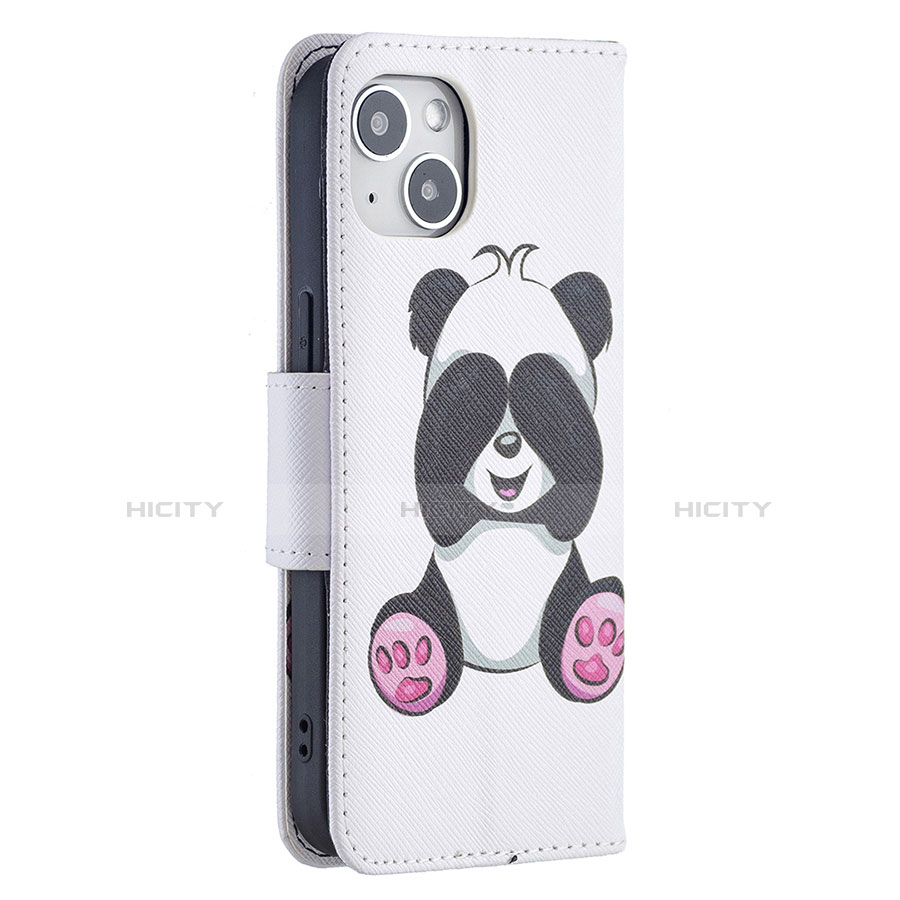 Custodia Portafoglio In Pelle Fantasia Modello Cover con Supporto L07 per Apple iPhone 13 Mini Bianco