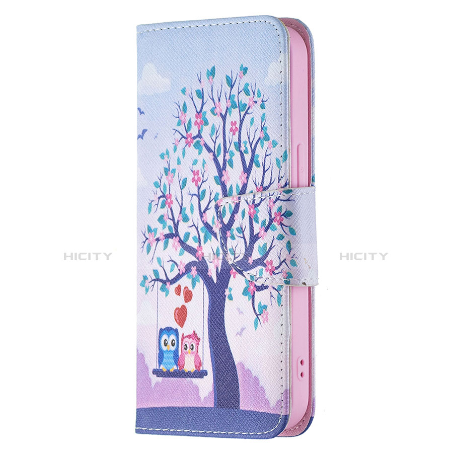 Custodia Portafoglio In Pelle Fantasia Modello Cover con Supporto L07 per Apple iPhone 13 Multicolore