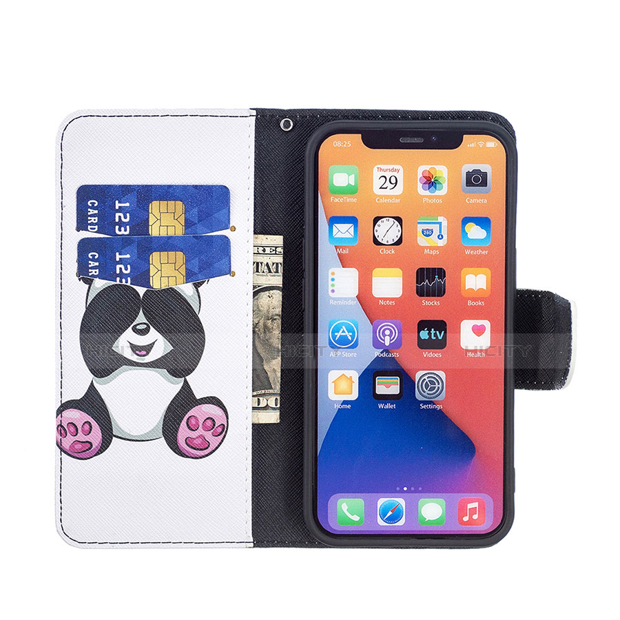 Custodia Portafoglio In Pelle Fantasia Modello Cover con Supporto L07 per Apple iPhone 14 Bianco