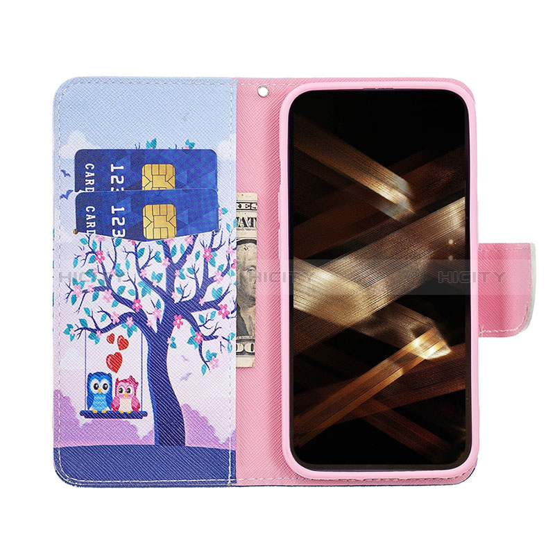 Custodia Portafoglio In Pelle Fantasia Modello Cover con Supporto L07 per Apple iPhone 14 Pro Multicolore