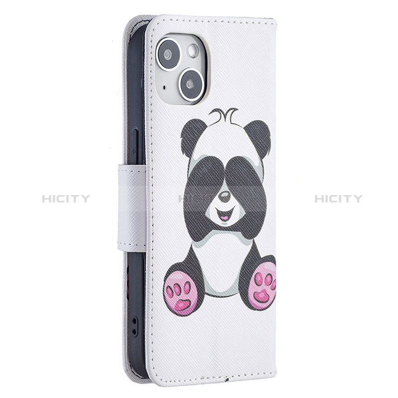 Custodia Portafoglio In Pelle Fantasia Modello Cover con Supporto L07 per Apple iPhone 15 Plus Bianco