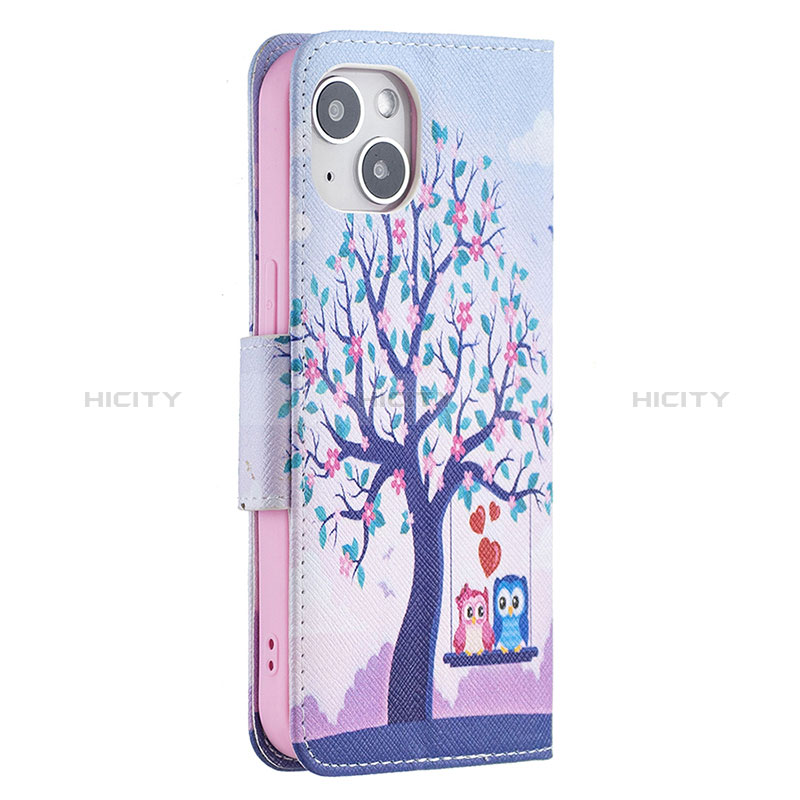 Custodia Portafoglio In Pelle Fantasia Modello Cover con Supporto L07 per Apple iPhone 15 Plus Multicolore