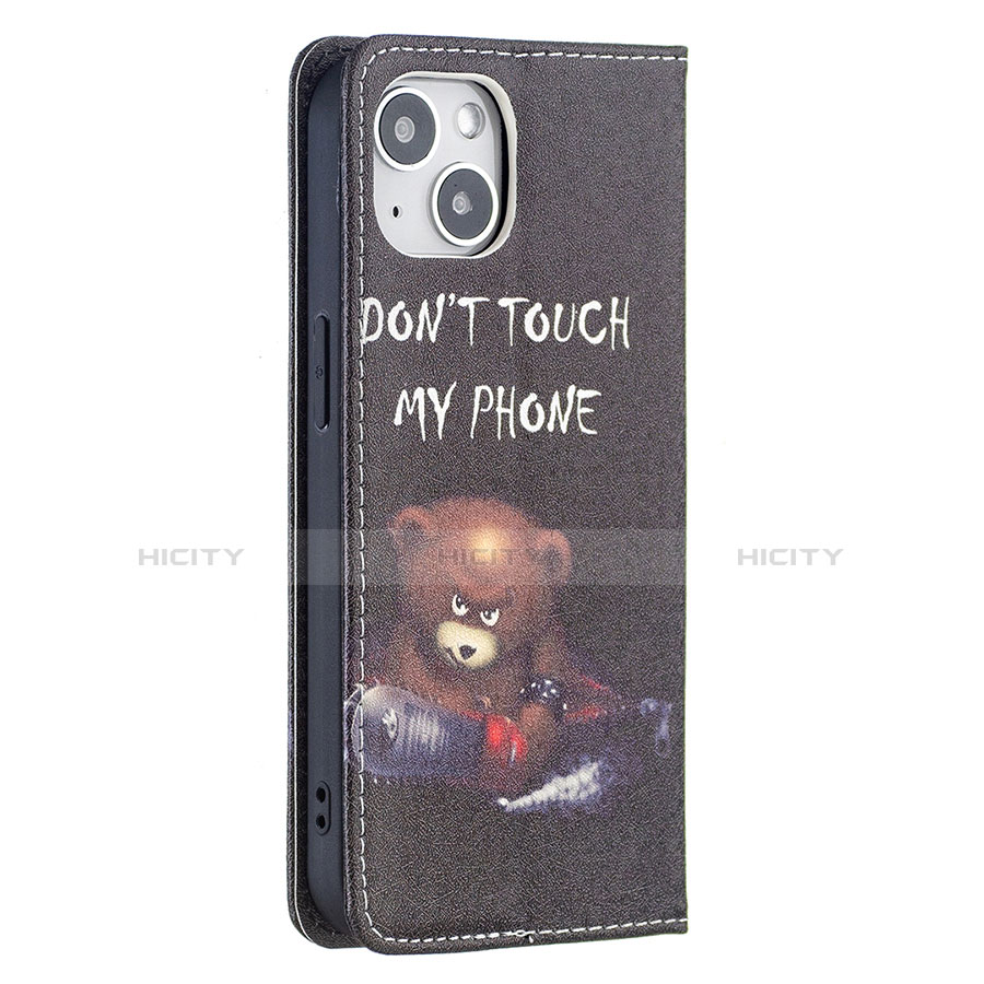 Custodia Portafoglio In Pelle Fantasia Modello Cover con Supporto per Apple iPhone 13 Nero