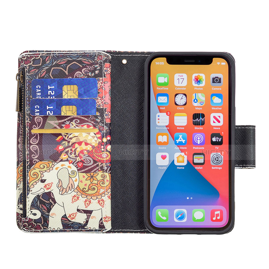 Custodia Portafoglio In Pelle Fantasia Modello Cover con Supporto per Apple iPhone 13 Pro Max Multicolore