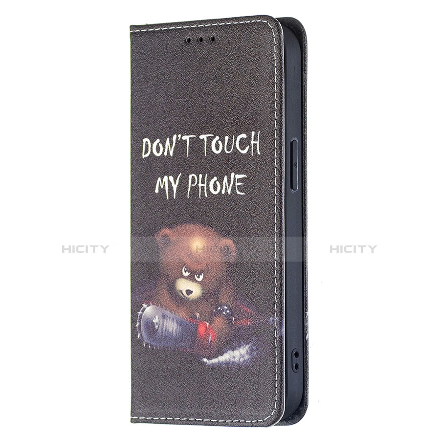 Custodia Portafoglio In Pelle Fantasia Modello Cover con Supporto per Apple iPhone 14 Nero