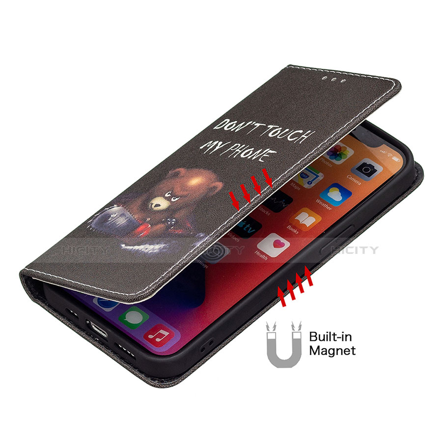 Custodia Portafoglio In Pelle Fantasia Modello Cover con Supporto per Apple iPhone 14 Plus Nero