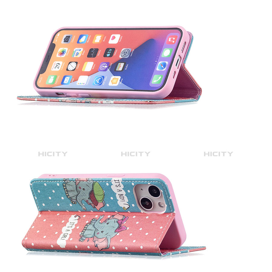 Custodia Portafoglio In Pelle Fantasia Modello Cover con Supporto per Apple iPhone 14 Plus Rosa