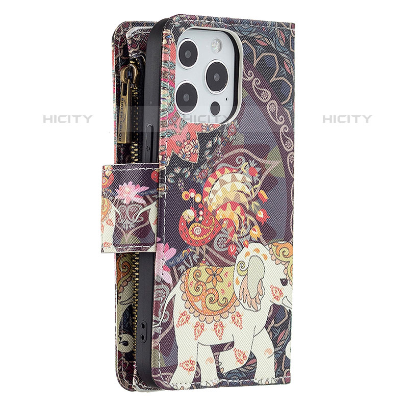 Custodia Portafoglio In Pelle Fantasia Modello Cover con Supporto per Apple iPhone 15 Pro Max Multicolore