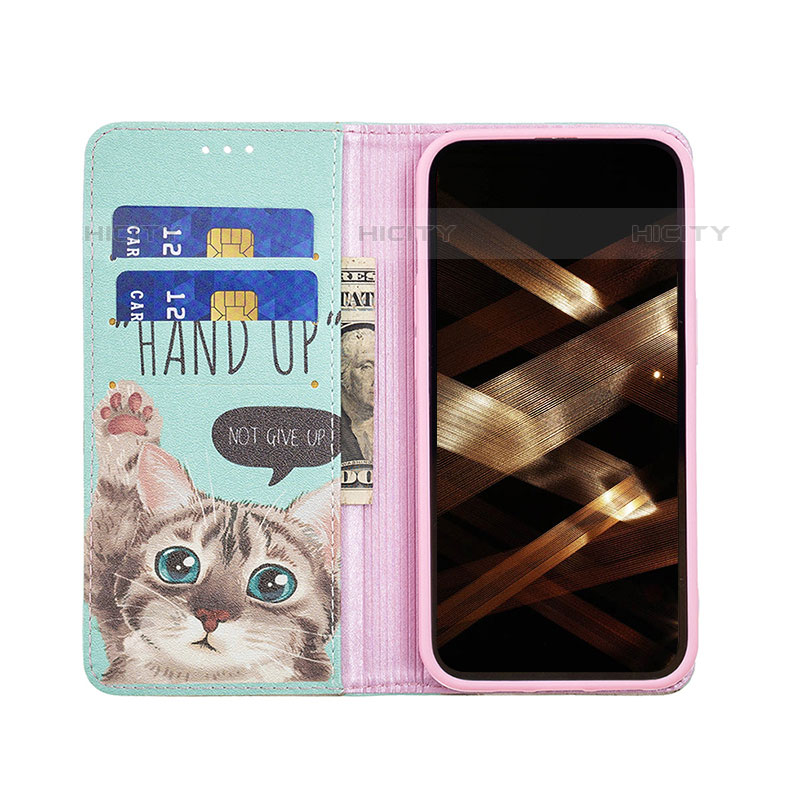 Custodia Portafoglio In Pelle Fantasia Modello Cover con Supporto per Apple iPhone 15 Pro Rosa