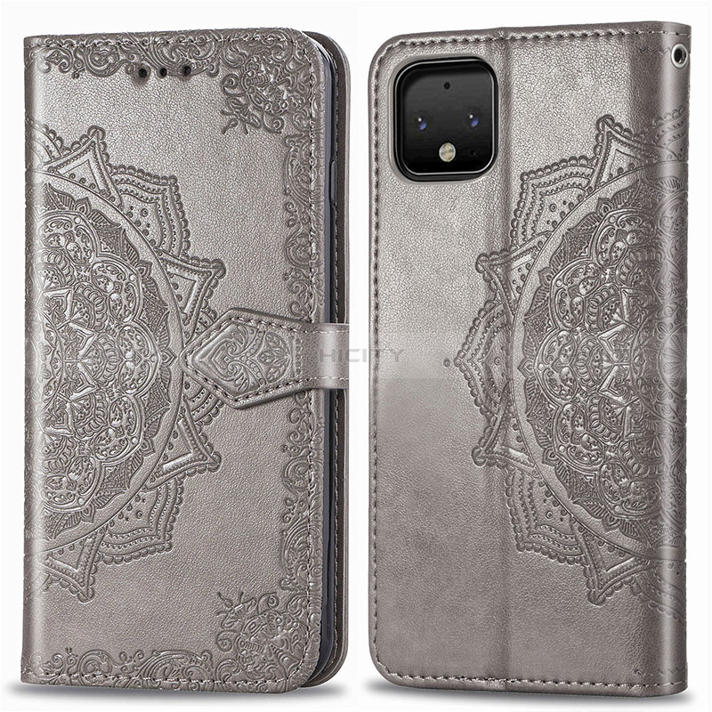 Custodia Portafoglio In Pelle Fantasia Modello Cover con Supporto per Google Pixel 4 XL Grigio