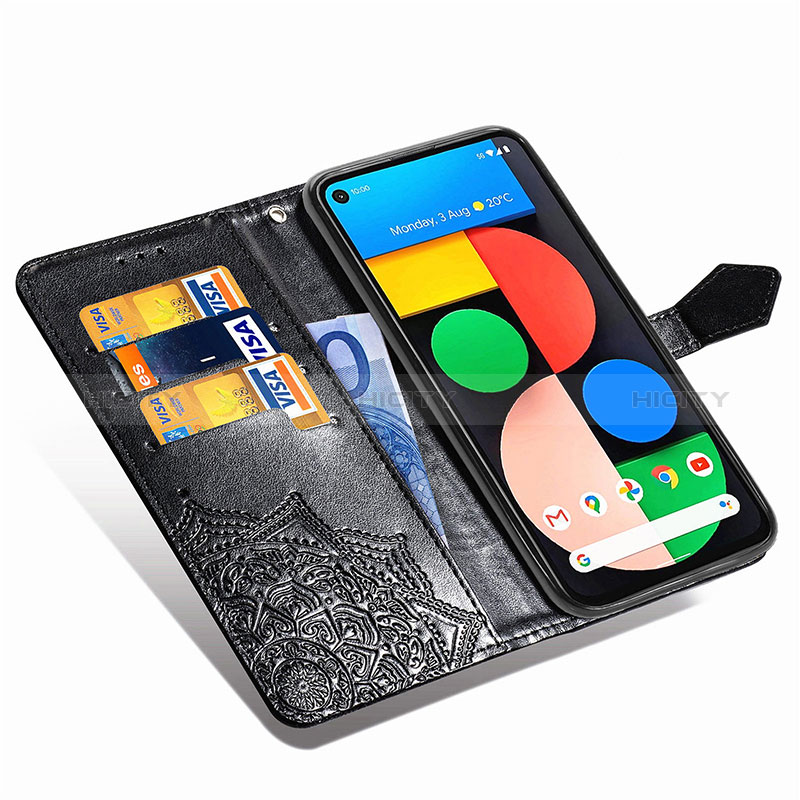 Custodia Portafoglio In Pelle Fantasia Modello Cover con Supporto per Google Pixel 5