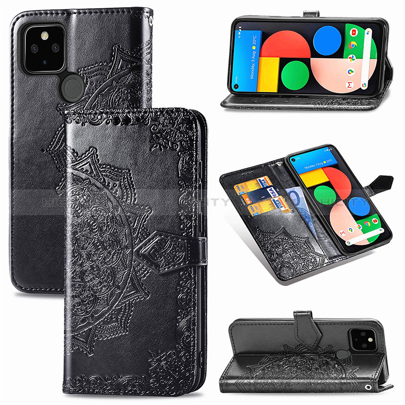 Custodia Portafoglio In Pelle Fantasia Modello Cover con Supporto per Google Pixel 5