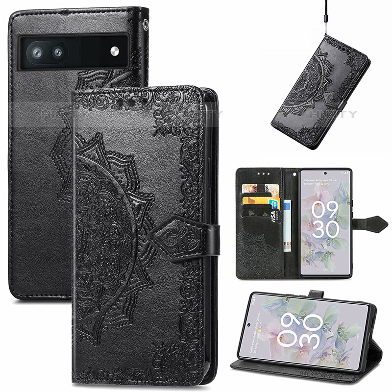 Custodia Portafoglio In Pelle Fantasia Modello Cover con Supporto per Google Pixel 6a 5G